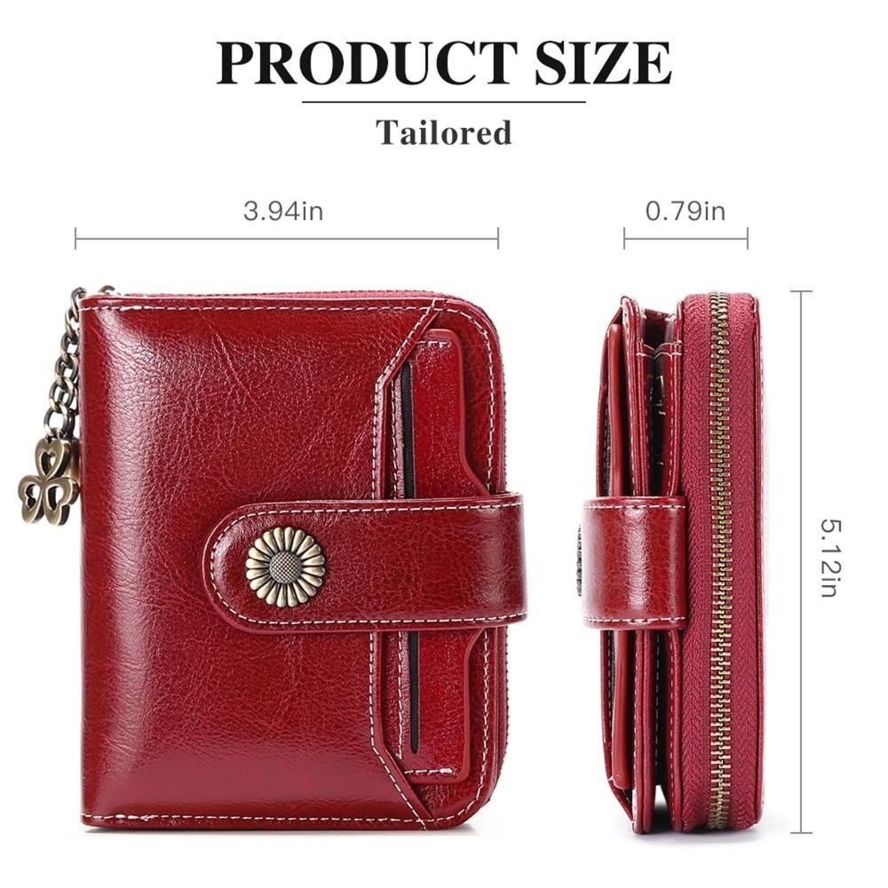 New PU Leather Women's Wallet Zipper Closure Multi-Card Holder Coin Purse Compact Waterproof Card Holder Daily Carry