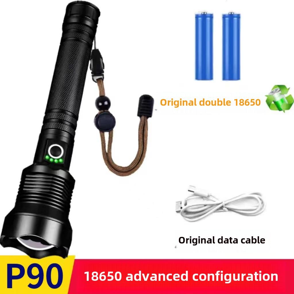 P90 Quad-core Strong Фонарик Уличный Супер Яркий Перезаряжаемый Zoom LED Фонарик Дистанционное Освещение Свет