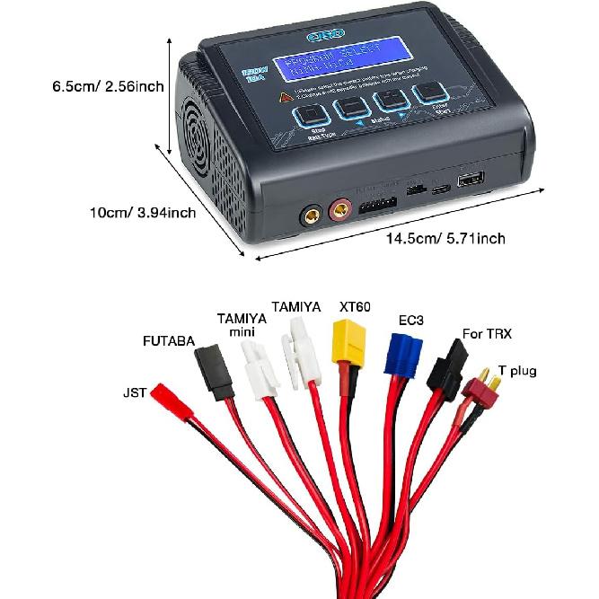 LiPo Battery Charger 150W 10A RC Battery Charger RC Car Charger Balance Charging Fast Charge Discharge Smart Charger for LiPo/Li-ion/Life
