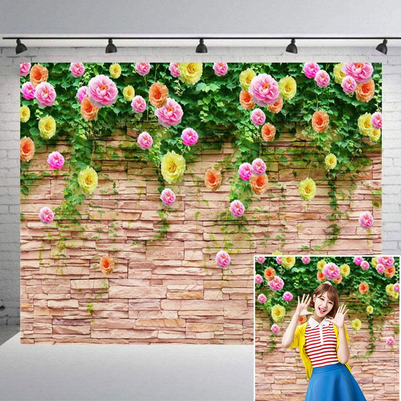 Flower Backdrop Curtain Floral 3D Wedding Birthday Party Background Props