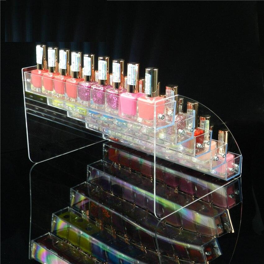 2/3/45/6/7 Layers Acrylic Nail Polish Display Organizer Shelf Clear Cosmetic Display Rack Holder Frame Jewelry Stand Storage Box