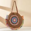 Summer Handmade Woven Beach Underarm Bags Women's Large Capacity Tote Bag Ethnic Style Round Straw Weaving Fashion Shoulder Bags