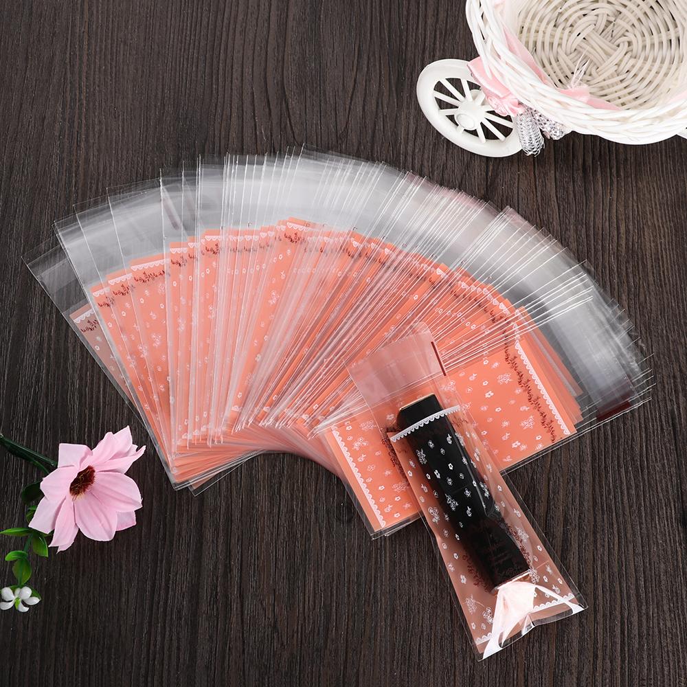 100pcs/lot Cute Bow Party Supplies Wedding Favors Lipstick Bag Gift Packages OPP Bags Plastic Pocket