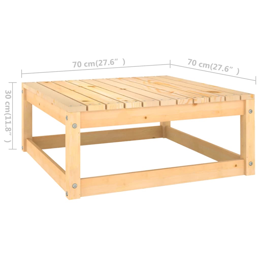 Garden Footstool with Cushions 2 pcs Solid Pine Wood