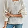 Autumn/winter Women's Line-neck Knitted Sexy Pullover Sweater
