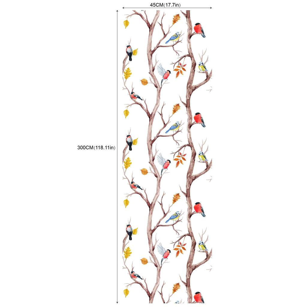 Самоклеящиеся обои для гостиной и спальни (Цветы и птицы Зеленое растение)
