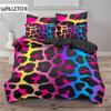 Leopard Print Duvet Cover Set King Size Africa Animal Bedding Set for Girls Boys Children Teen Colorful Leopard Twin Quilt Cover