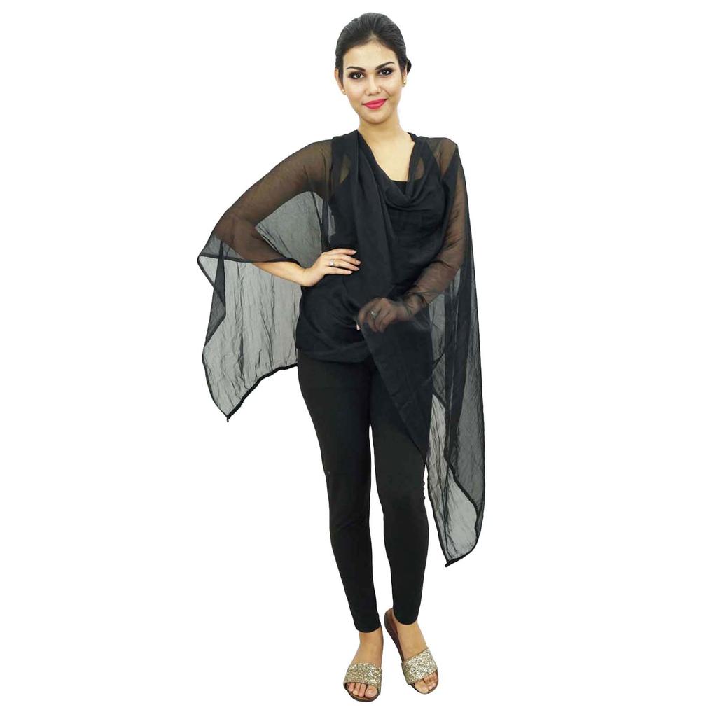 Шифоновая смесь Dupatta модные индийские этнические чунни женские шарфы на плечо