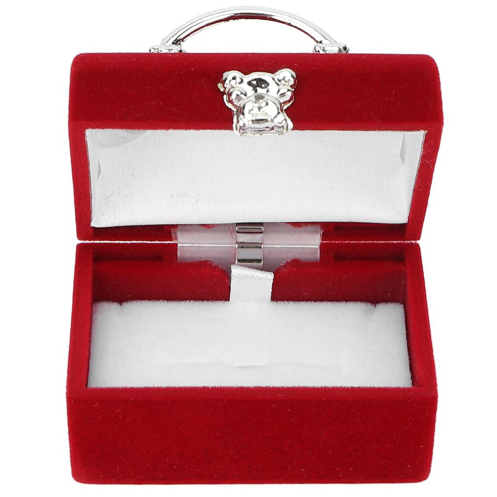 Маленькая шкатулка для драгоценностей, флокирующаяся ретро-красная серьга, ожерелье, дорожная коробка для хранения, портативный органайзер для браслетов