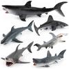 Имитация Животное Морская Жизнь Модель Животного Игрушка Сцена Большая Белая Акула Акула-Молот Голубая Акула Коллекция Украшение