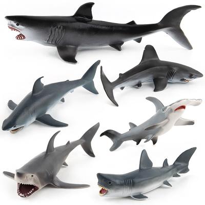 Имитация Животное Морская Жизнь Модель Животного Игрушка Сцена Большая Белая Акула Акула-Молот Голубая Акула Коллекция Украшение