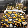 3D Print Halloween Bedding Set, Halloween Cartoon Jack O' Lantern Tombstone Skulls And Bones 2-3Pcs Polyester Duvet Cover Set