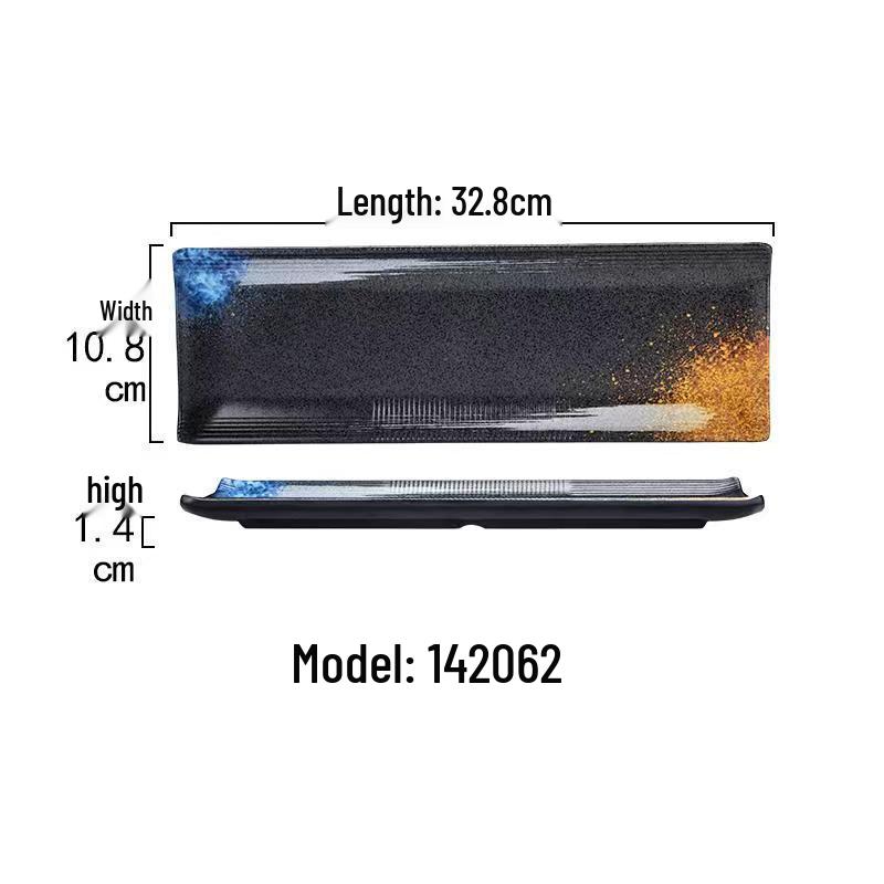 Japanese Melamine Rectangular Barbecue Side Dish Plate - Imitation Porcelain, Creative and Drop-Resistant for Hot Pot and Restaurants