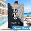 Custom Name Juventus Football Club Crest Personalized Microfiber Beach Towel, Quick-Dry, Ideal for Summer Travel, Beach Essential, Swimming