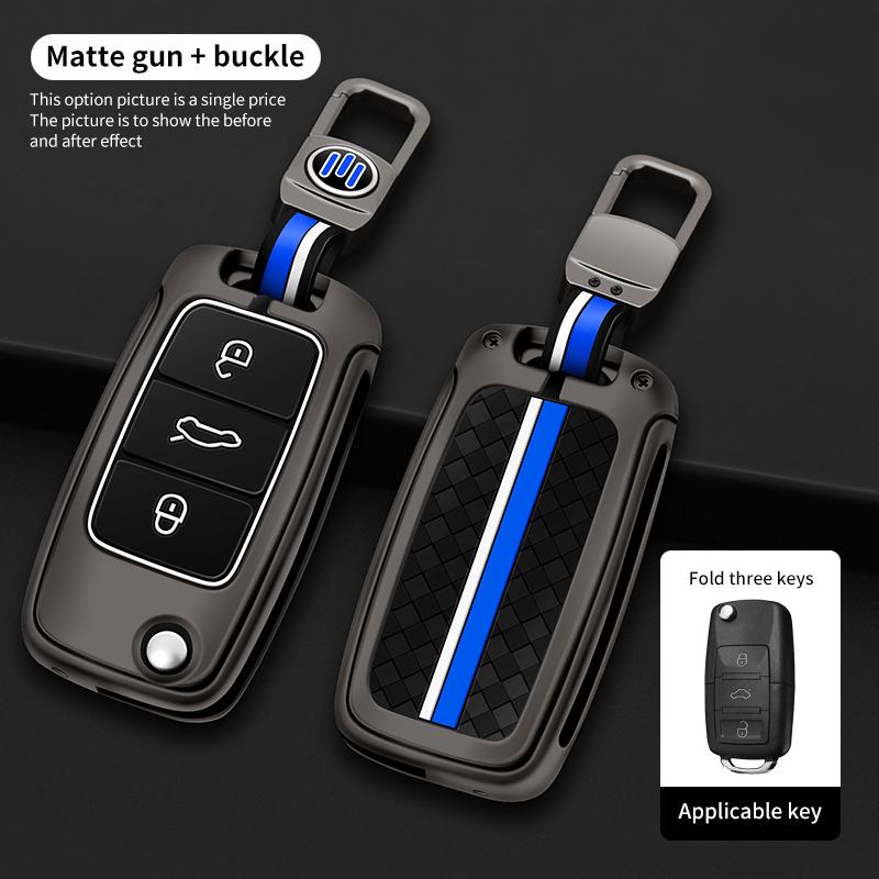 Car Key Case Cover Holder Zinc Alloy 3 Button Smart Key Fob Shell For VW Volkswagen Bora Polo Tiguan Passat B5 B6 B7 Golf