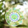10 Inch Metal Mandala Flower Wind Spinner Vibrant Hanging Decor for Garden Patio Outdoor 360 Degree Hook Elegant Gift for Spring Summer Fall