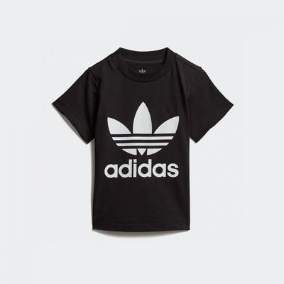 adidas Футболка с трилистником черно-белая