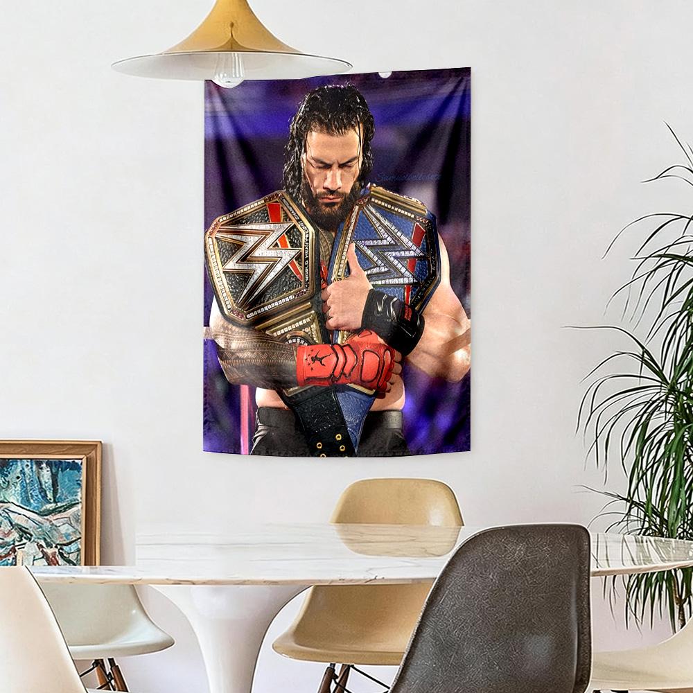 Roman Reigns2 Wall Decor Tapestry Art For Pet Memorial Birthdaywedding Party Backdrop Family Gift