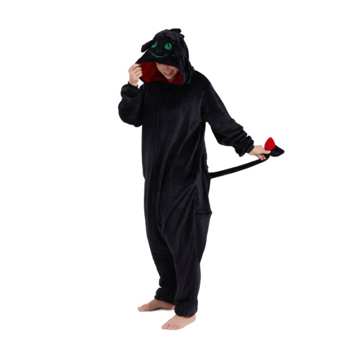 Цельная пижама беззубик, костюм для косплея, фланелевый комбинезон кигурум для взрослых, одежда для всего тела на Хэллоуин