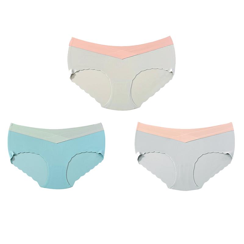 TERMEZY 3Pcs/lot Seamless Panties Ice Silk Female Comfort Underwear Women Low-Waist Briefs Large Size Maternity Panty Sexy Lingerie