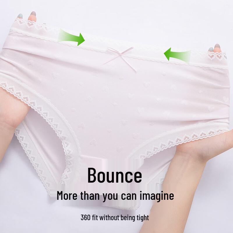 Maoren Women's Modal High-Waist Heart Jacquard Briefs