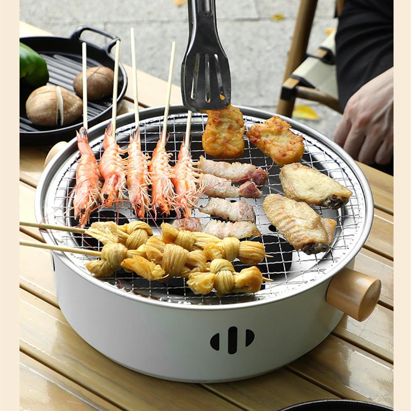 Барбекю Гриль Портативный Уличный Гриль Для Пикника Кемпинга Нержавеющая Сталь Угольный Гриль С Сеткой Для Гриля Угольная Печь Инструменты для Барбекю