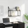Wall Shelf Black Oak Look 60 x 21 x 51 cm Wood Based Material