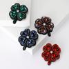 Fashion Four-Leaf Clover Brooch Korean Small Fresh Plant Rhinestone Pin Women'S Clothing Corsage Jewelry