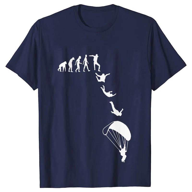 Men Tshirt Funny Skydiving Graphic Y2k Tops Sky Diving Short Sleeve Tees Skydiver Clothing Parachute Evolution Jumping Shirts