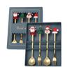 4/6pcs Gold Silver Spoon Fork Set Merry Christmas Coffee Tea Spoon Dessert Fork  Birthday Gift