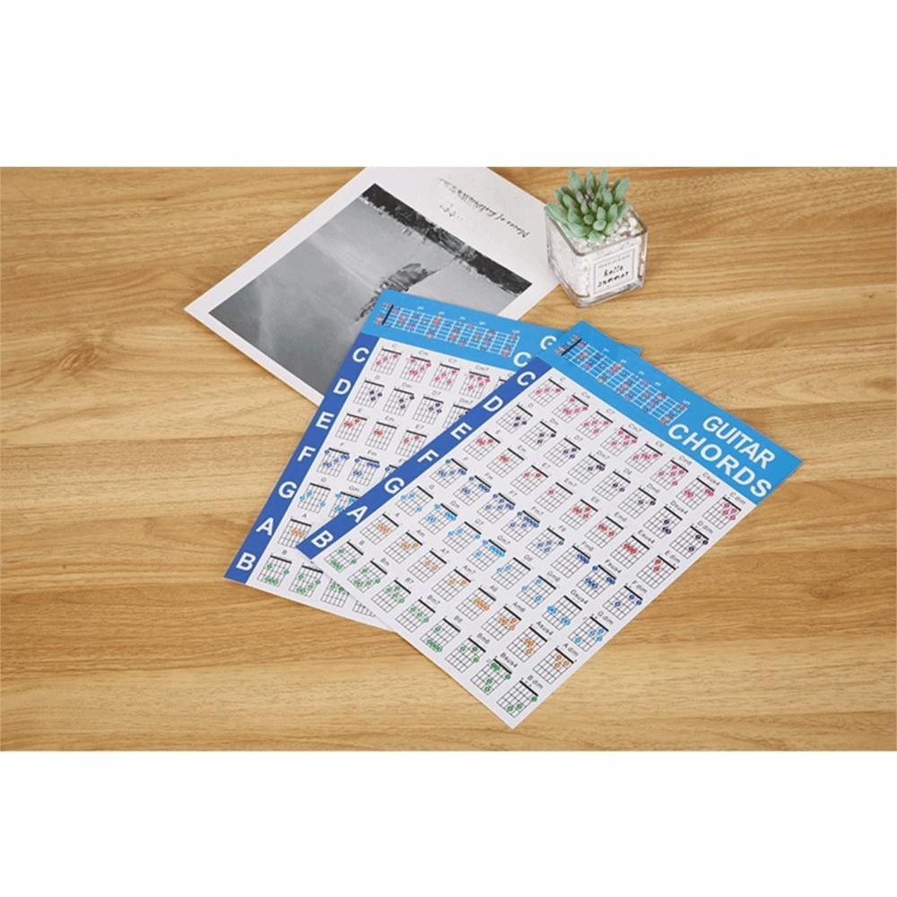 Printed Vinyl Paper Guitar Practice Chord Chart Coated Paper Reference Guide  For Beginners