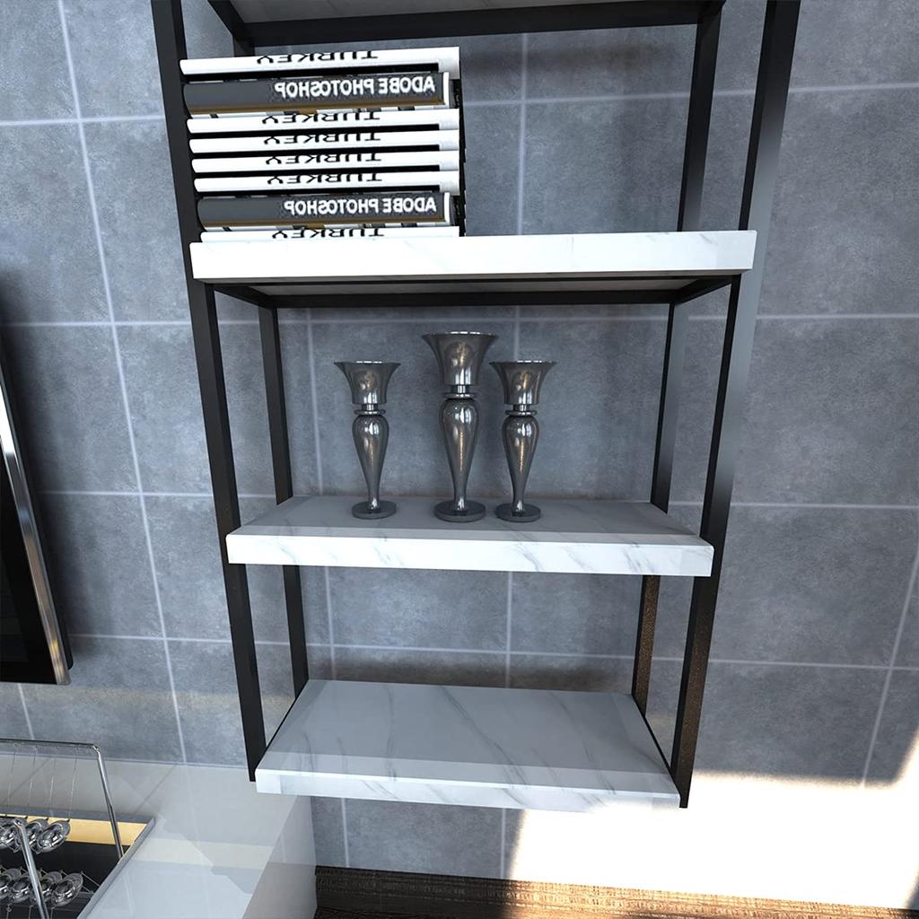 TOTIO 122CMx9M Wide Remake Sheet Marble Sheet White Cutting Sheet Marble Sticker White Marble Wallpaper Sticker Stylish Glossy Thick Heat Resistant