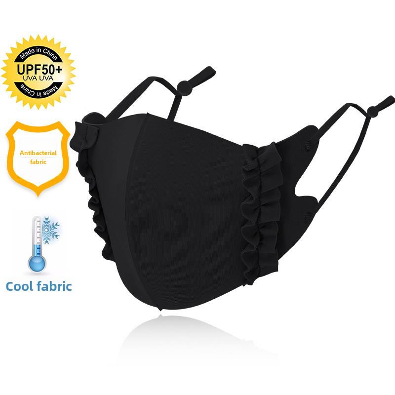 Маска Ice Silk 3D с регулируемым краем для ушей - карамельного цвета, тонкая, дышащая, солнцезащитная, из прохладной ткани