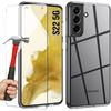 Case for Samsung S22 - PROSHOP - Flexible Shockproof Silicone - Transparent - 2 Tempered Glass