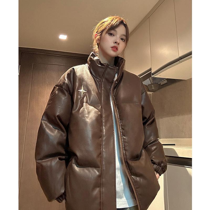 Женская зимняя куртка больших размеров с утолщенной подкладкой средней длины с воротником-стойкой и застежкой-молнией, однотонная теплая повседневная куртка, топы