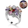 Women Multicolor Cubic Zirconia Inlaid Ring Wedding Engagement Jewelry Gift