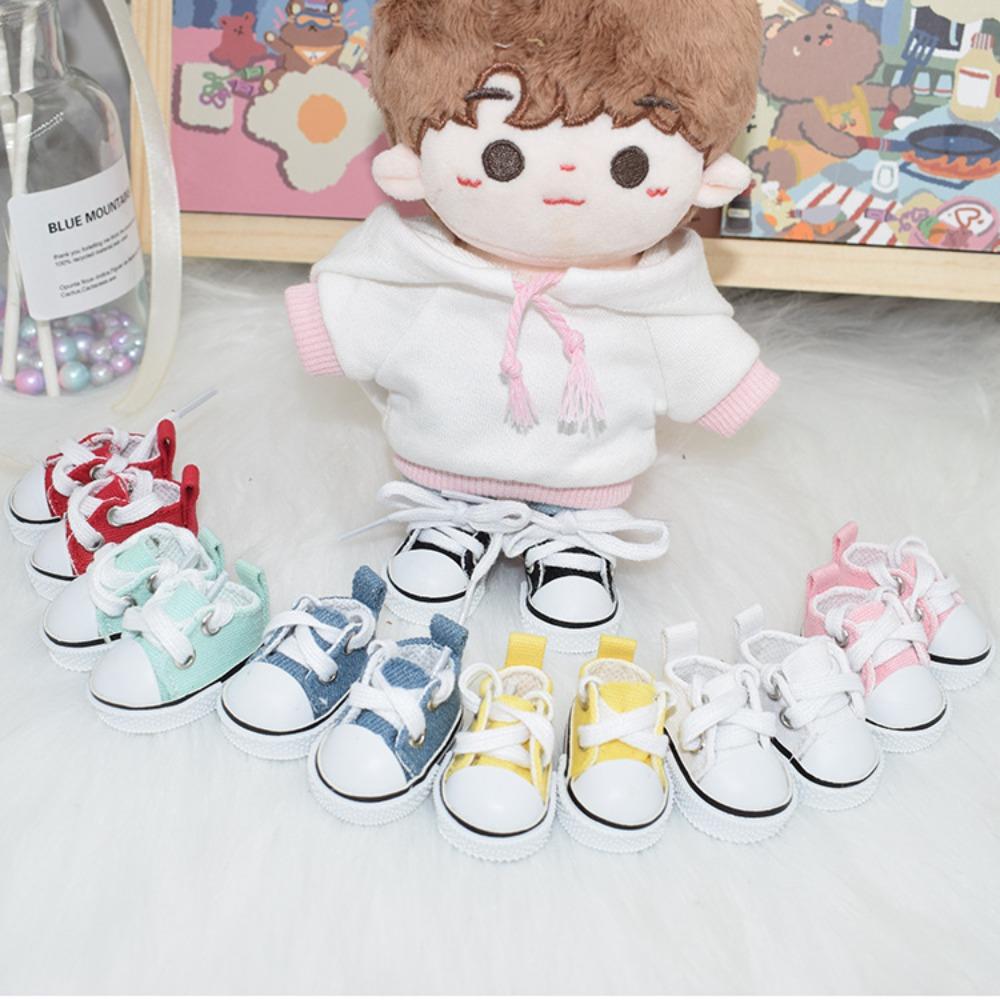 Hand-made Doll Shoes 4.5cm Canvas Shoes Mini Doll Replacement Accessories for 30cm Joint Doll