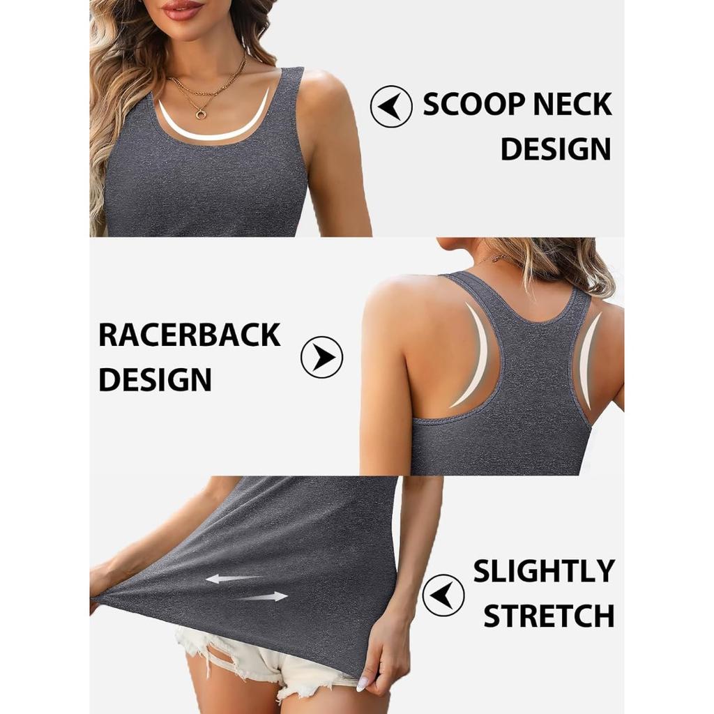 CHARMLEAKS Бюстгальтер-полка, топы на бретелях, топы для тренировок, рубашка для йоги, женская хлопковая майка, 3 упаковки