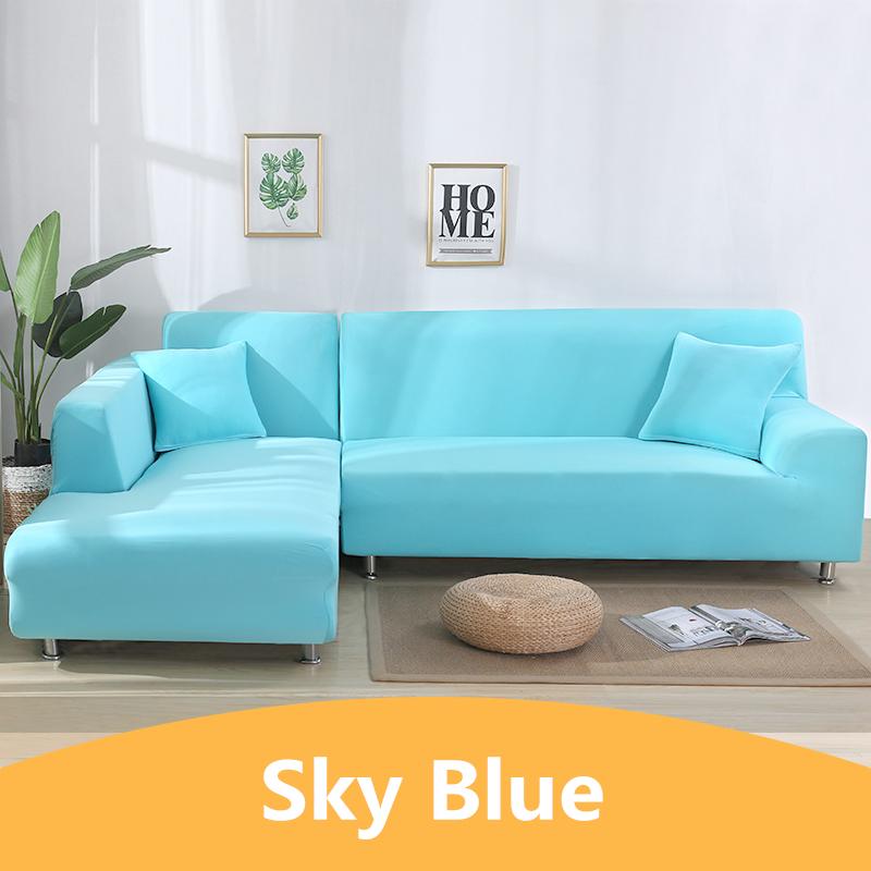 Эластичный однотонный чехол для дивана для гостиной, универсальный чехол для дивана из спандекса, секционный чехол для мебели, чехол на 1/2/3/4 места