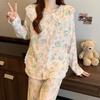 Sweet Little Cat Print Women's Pajamas Funny Cute Cloud Cotton Nightwear Fashion Colorful Chic Spring New Homewear
