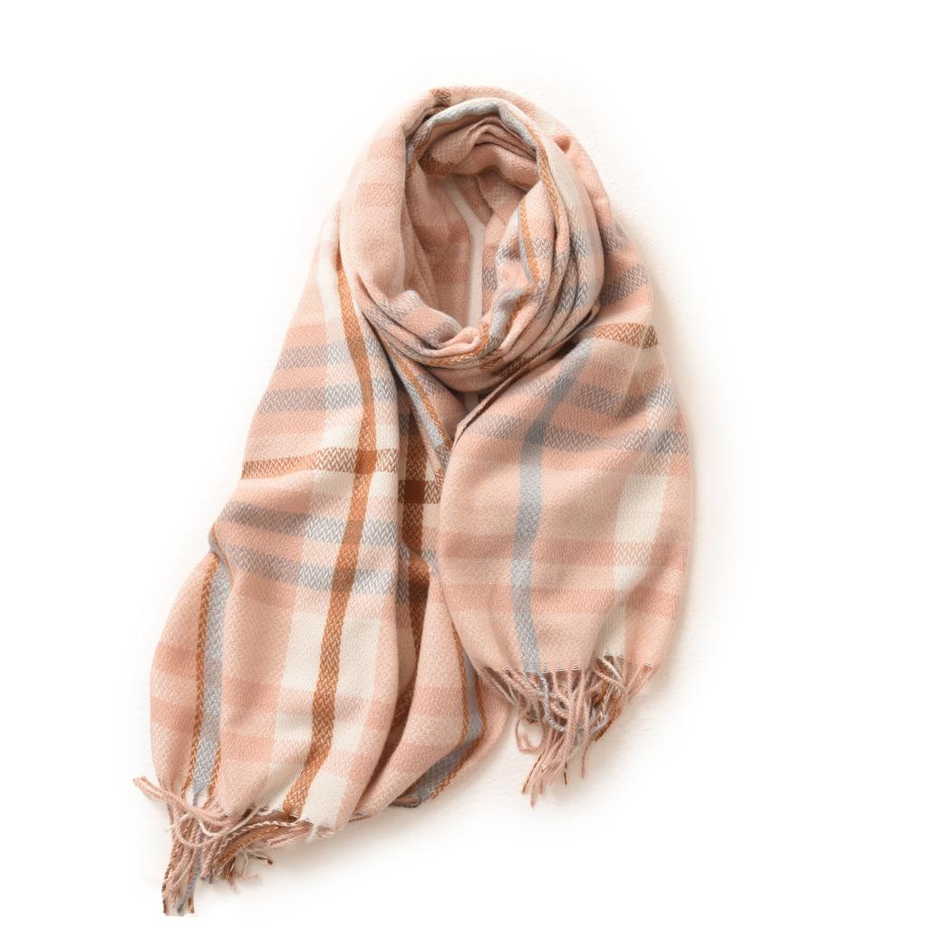 Medium To Long Thick Scarf Sweet and Warm Imitation Cashmere Scarf Plaid Shawl Scarf