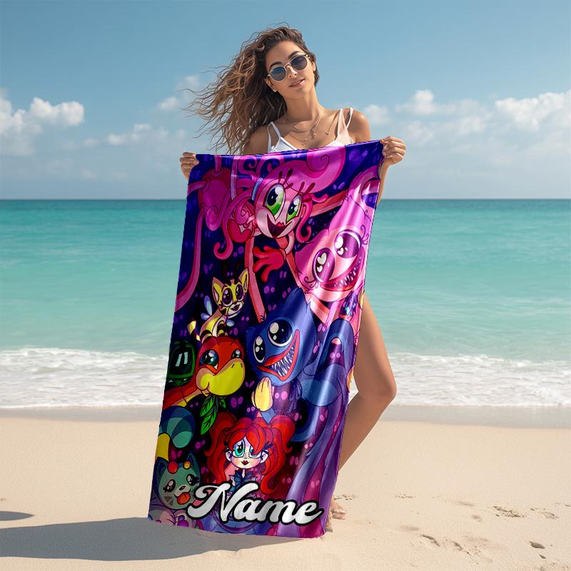 Personalized customized proof beach towel with Poppy Playtime pattern - soft, absorbent,quick-drying,perfect swimming,camping&bathing