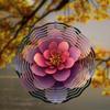 10 Inch Purple Flower Metal Wind Spinner with 360 Swivel Hook for Garden Patio Yard Outdoor Decor Christmas Thanksgiving Holiday