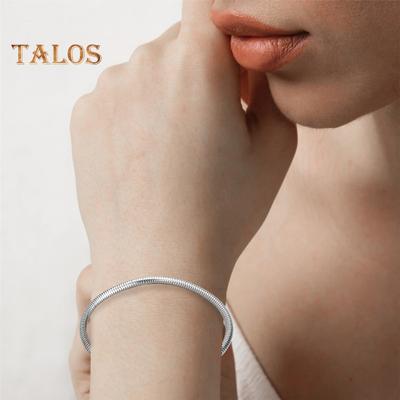 Мужской браслет с толстой полой цепочкой и карабином, однотонная полированная нержавеющая сталь, витая цепочка в стиле панк для уличных клубных вечеринок