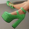Модные сексуальные туфли-лодочки в стиле панк на высоком каблуке женские туфли Мэри Джейн большого размера 45 черные красные зеленые розовые женские туфли на каблуке для стриптиза на вечеринку и свадьбу