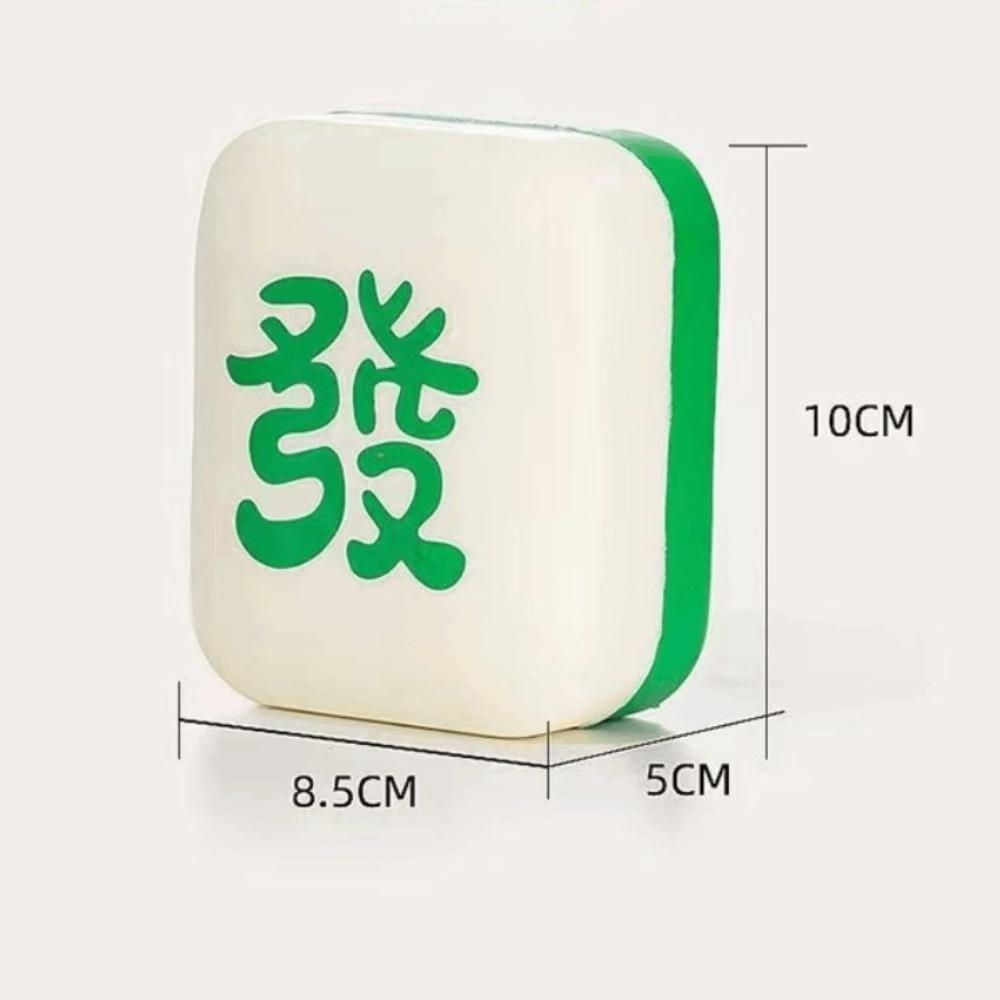 6-Sided Dice Stress Relief Toy PU Mahjong Shape Toy Funny Slow Rising Squeeze Toy for Collection