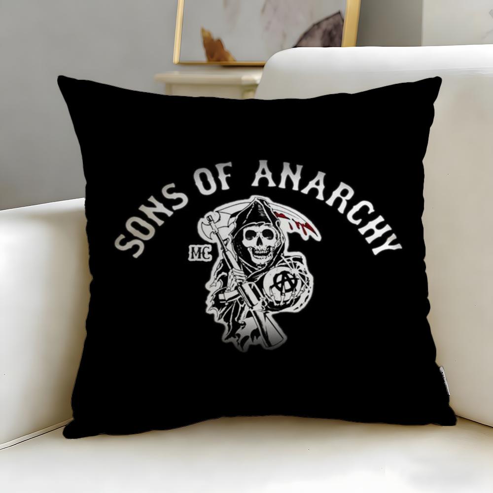 Hot Ssons of Anarchying Cushion Cover Soft EasyWash Pillow Case Versatile for Couch Bed Travel and Office