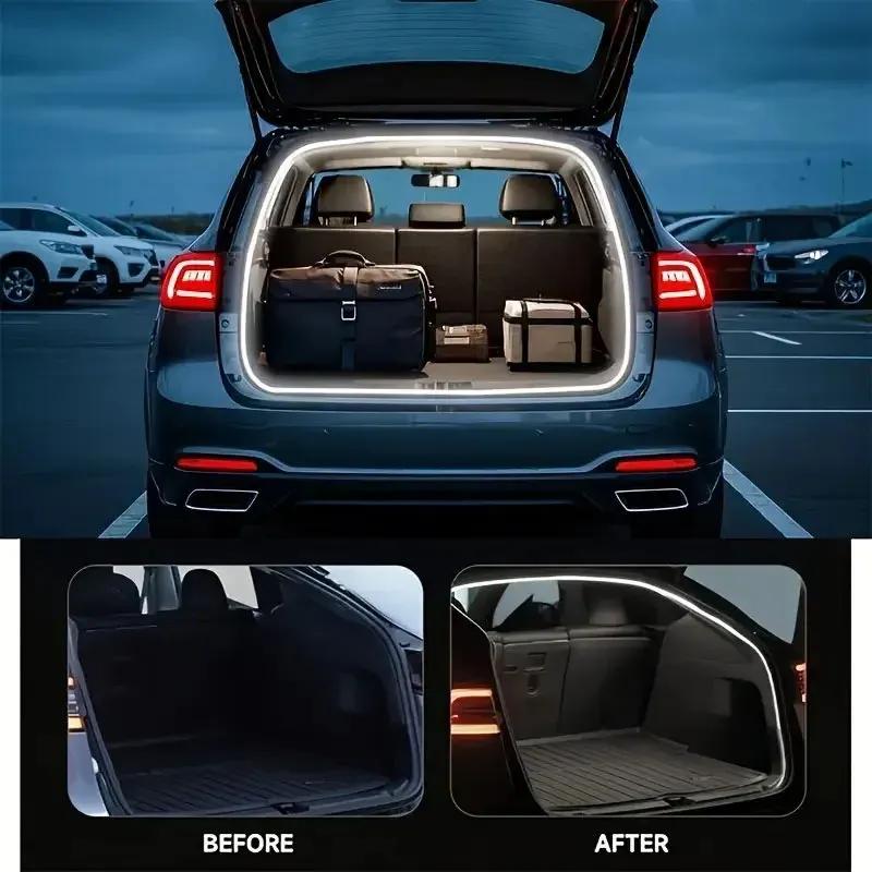 Динамическая бегущая светодиодная лента для багажника автомобиля, автоматическое включение/выключение, сканирующая лампа, гибкая водонепроницаемая светодиодная лента, скрытая установка для автомобилей, внедорожников