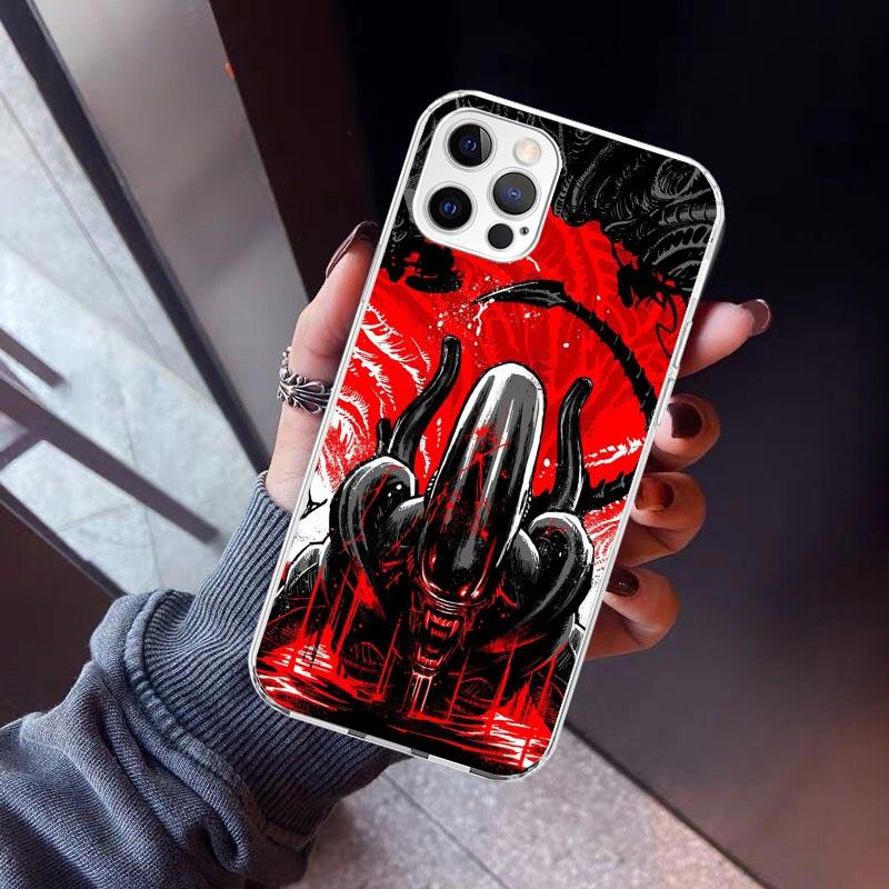 Cool A-Alien X-Xenomorph Phone Case For iPhone 17 Air 11 13 Mini 14 15 Plus 16 12 Pro Max 16E SE 7 8 Pattern Soft TPU Back Cover