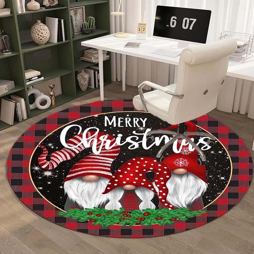 1 Piece Christmas Decoration Round Rug Suitable For Office Bedroom And Kitchen Home Decoration Christmas Decoration Gifts For Friends And Family